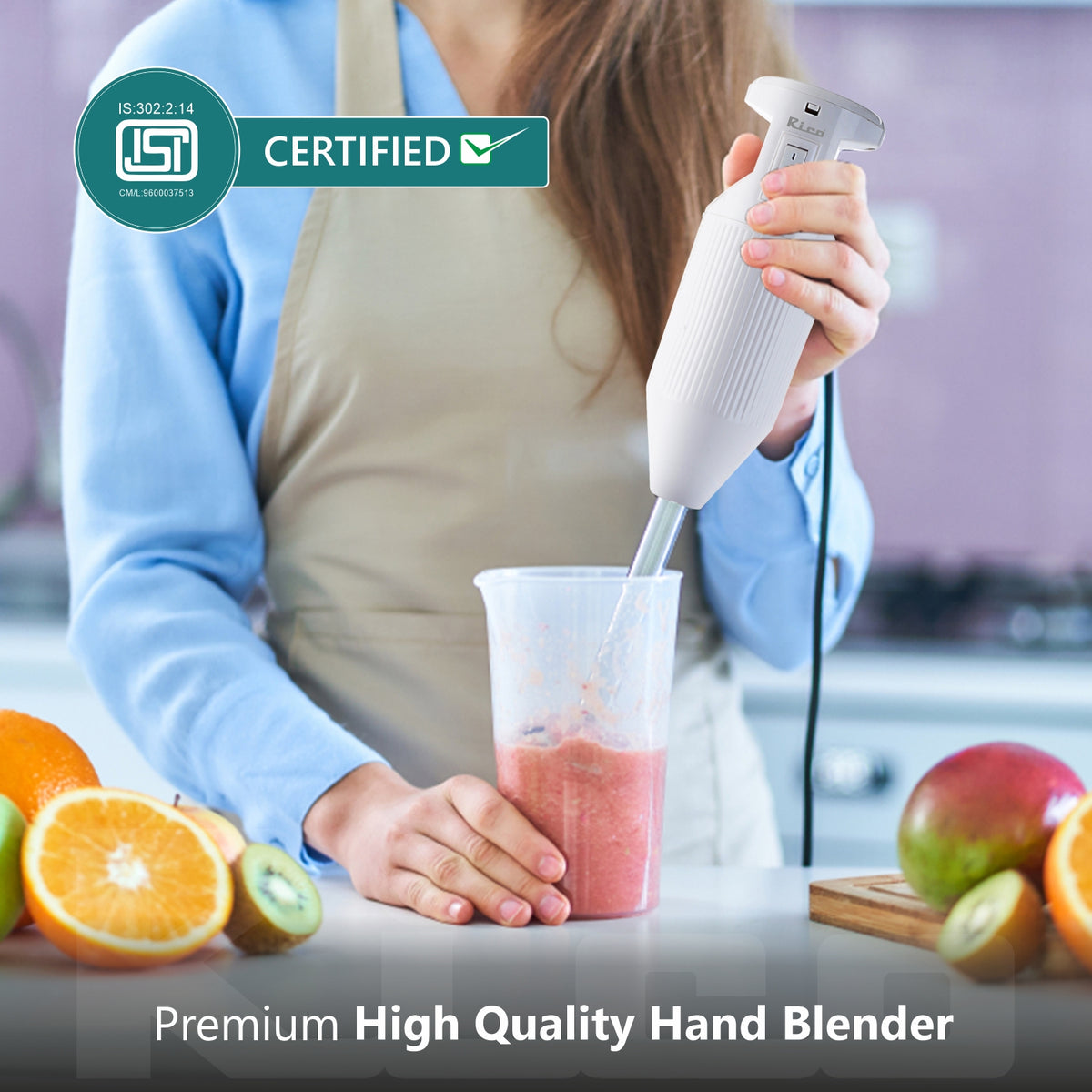 Rico Blender with Chutney and Juicer Jar (White) HBCJ 150w RIC067