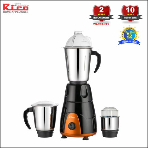 Rico Mixer Grinder MG123 550W with 3 Jars (Orange/Black) - RIC129