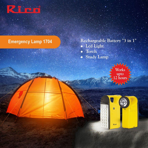 Rico EL1704 Rechargeable Emergency Light (Yellow) – Rico India