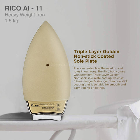 Rico Iron Dry AI11 (Heavy) 3 yrs Replacement Warranty (1.5kg) - RIC020
