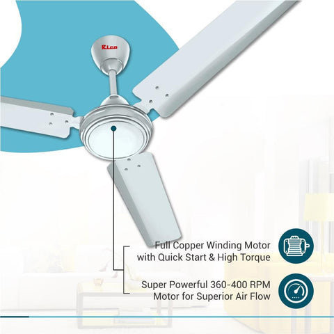 Rico Ceiling Fan CF809 1400mm (White)-RIC097