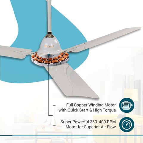 Rico Ceiling Fan CF810 1400mm (Ivory Decorative)-RIC032