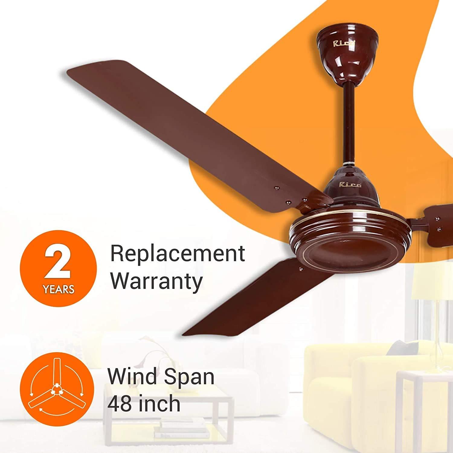 Zain Rico Fan Rico Ceiling Fan CF807 1200mm (Brown) - RIC048– Rico Mauritius