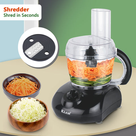 Rico Food Factory Multi function /Atta Kneader/Citrus Juicer with 800 ml Capacity Bowl for Kneading, Chopping, Slicing and Shredding KP103 (Black, 400 Watts) - RIC050