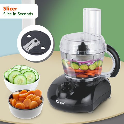 Rico Food Factory Multi function /Atta Kneader/Citrus Juicer with 800 ml Capacity Bowl for Kneading, Chopping, Slicing and Shredding KP103 (Black, 400 Watts) - RIC050