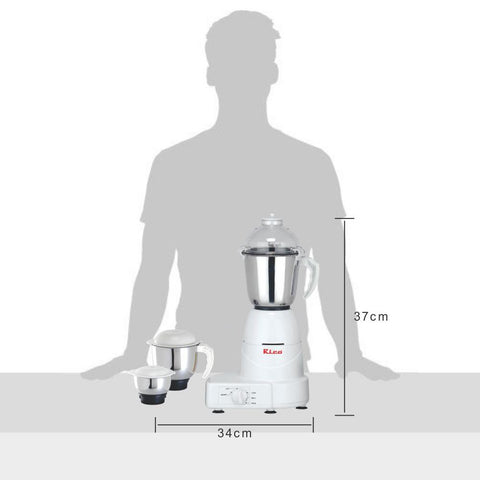 Rico MG1803 750W Mixer Grinder with 3 Jars (White)