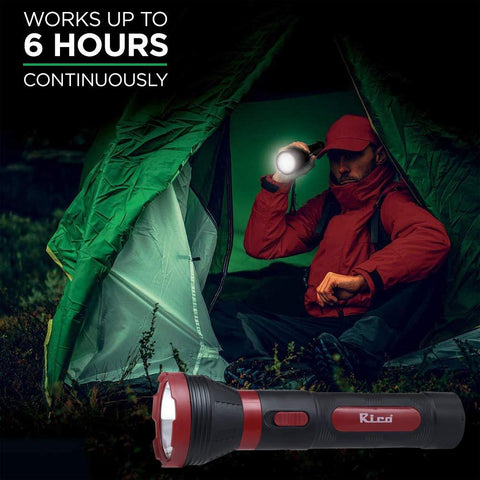 Rico RT1526 Military Grade Rechargeable Torch (Red).– Rico India