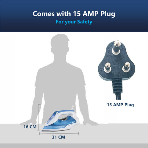 Rico SI2110 2200 Watts Japanese Technology Ideal Temperature Steam Iron With Spray| Burn Free | Press Iron Clothing | Auto Shut-Off | White - RIC106