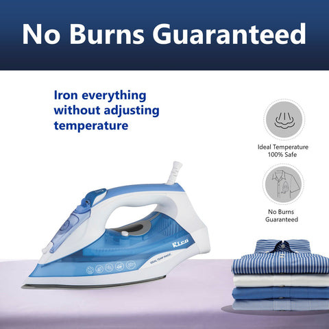 Rico SI2110 2200 Watts Japanese Technology Ideal Temperature Steam Iron With Spray| Burn Free | Press Iron Clothing | Auto Shut-Off | White - RIC106