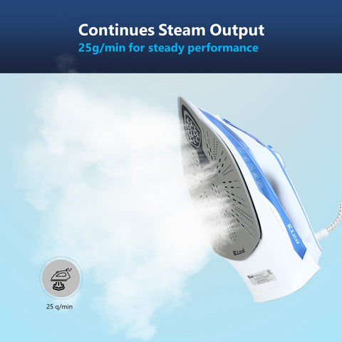 Rico SI2110 2200 Watts Japanese Technology Ideal Temperature Steam Iron With Spray| Burn Free | Press Iron Clothing | Auto Shut-Off | White - RIC106