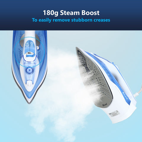 Rico SI2110 2200 Watts Japanese Technology Ideal Temperature Steam Iron With Spray| Burn Free | Press Iron Clothing | Auto Shut-Off | White - RIC106