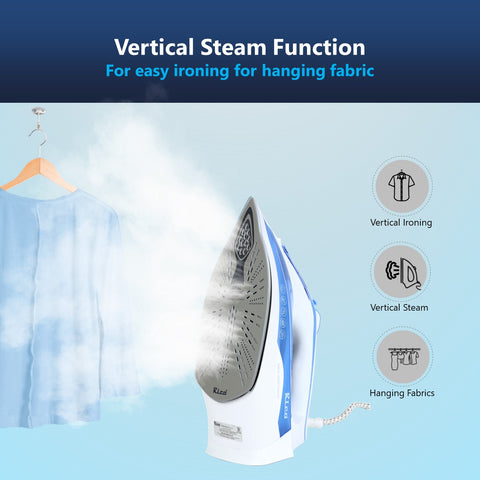 Rico SI2110 2200 Watts Japanese Technology Ideal Temperature Steam Iron With Spray| Burn Free | Press Iron Clothing | Auto Shut-Off | White - RIC106